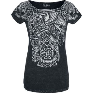 Black Premium by EMP schwarzes T-Shirt mit Waschung und Print dívcí tricko černá