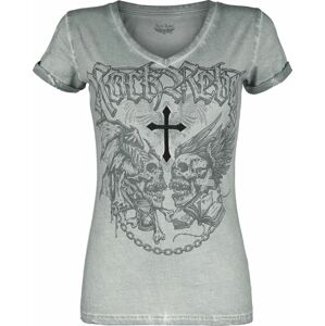 Rock Rebel by EMP Tričko s potiskem na přední straně Dámské tričko šedá