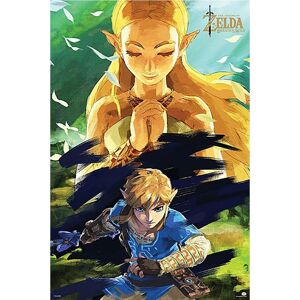 The Legend Of Zelda Breath Of The Wild - Zelda & Link plakát vícebarevný