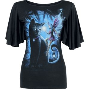 Spiral Cat And Fairy Dámské tričko černá