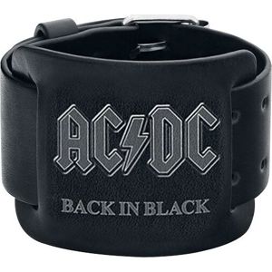 AC/DC Back in Black Náramek - imitace kůže černá
