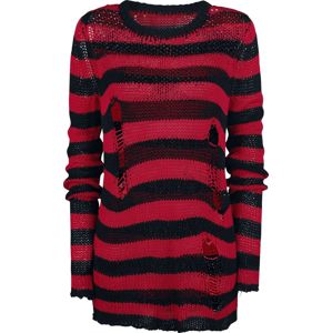Forplay Fredy's Destroyed Stripe Sweater Pletený svetr černá
