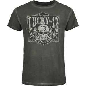Lucky 13 Tombstone Tee - Vintage Black Tričko s nádechem černé