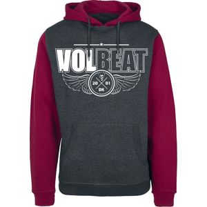 Volbeat Let's Boogie mikina s kapucí červeno-šedá
