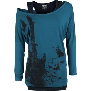 Black Premium by EMP Busting Loose dívcí triko s dlouhými rukávy modrá/cerná