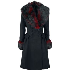 Hell Bunny Rock Noir Coat Dívcí kabát cerná/cervená
