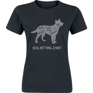 Tierisch Dog Petting Chart Dámské tričko černá