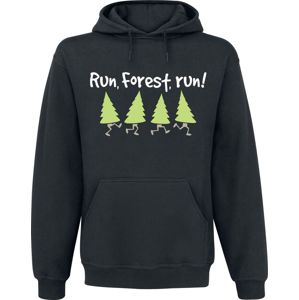 Sprüche Run, Forest, Run! Mikina s kapucí černá