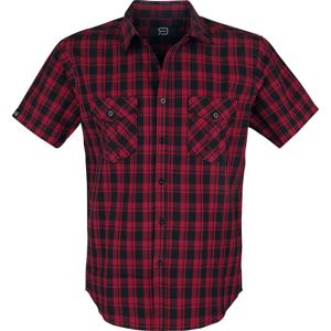 RED by EMP Černě/červená kostkovaná košile s krátkými rukávy a náprsními kapsami Košile cerná/cervená