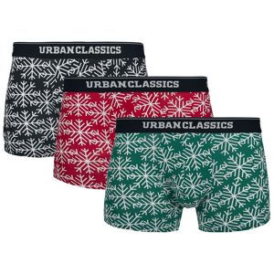 Urban Classics Baleni 3 ks boxerek Christmas Norwegian boxerky černá/zelená/rudá