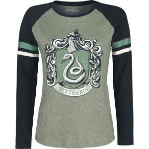 Harry Potter Slytherin dívcí triko s dlouhými rukávy khaki/cerná