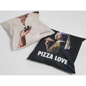 Urban Classics Pizza Cushion Set povlecení na polštár cerná/bílá