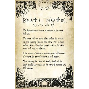 Death Note Rules plakát vícebarevný