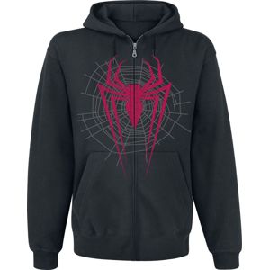 Spider-Man Spinne im Netz mikina s kapucí na zip černá