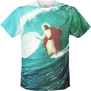 Goodie Two Sleeves Surfs Up Jesus tricko bílá