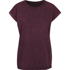 RED by EMP Dámské tričko s ''vyžratým'' efektem a rozšířenými rameny dívcí tricko burgundská červeň