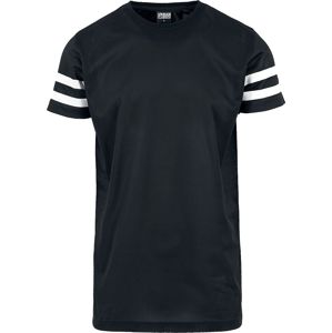 Urban Classics Síťovinové tričko s proužky tricko černá