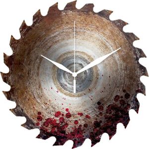 Skleněné nástěnné hodiny Pílový kotouč potřísněný krví Nástenné hodiny standard