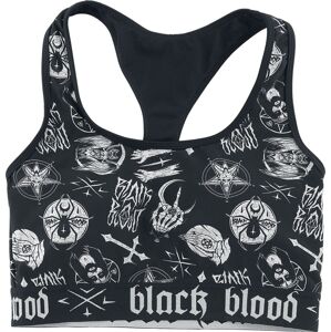 Black Blood by Gothicana Bikinioberteil mit Okkulten Symbolen Horní díl plavek černá