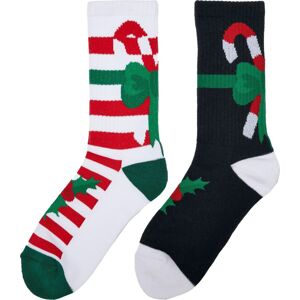Urban Classics Fancy X-Mas Candy Socks 2-Pack Ponožky vícebarevný