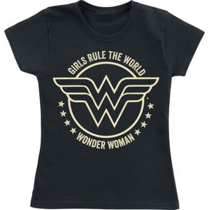 Wonder Woman Girls Rule The World detské tricko černá