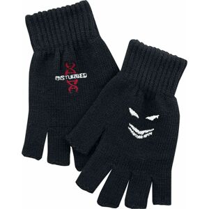 Disturbed Smile & Red DNA rukavice bez prstů černá