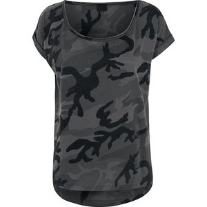 Black Premium by EMP Dámské kamufláž tričko s tvarovanou zadní části Dámské tričko tmavě maskáčová