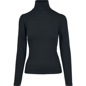 Urban Classics Ladies Puffer Sleeve Turtleneck L/S dívcí triko s dlouhými rukávy černá