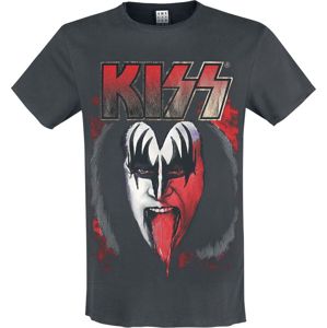 Kiss Amplified Collection - Simmons Tongue tricko charcoal