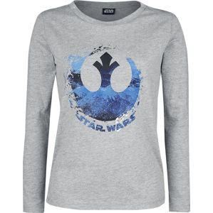 Star Wars Rebel Logo - Splash Dámské tričko s dlouhými rukávy smíšená svetle šedá