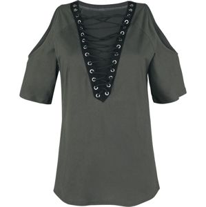 Black Premium by EMP Schulterfreies Shirt mit Schnürung Dámské tričko charcoal/černá
