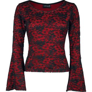 Gothicana by EMP Bat Country dívcí triko s dlouhými rukávy cerná/cervená
