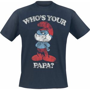 Šmoulové Who's Your Papa? Tričko námořnická modrá