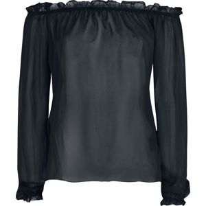 Burleska Top Izora dívcí triko s dlouhými rukávy černá