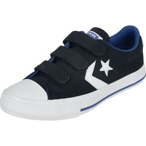 Converse Star Player 3V Canvas - OX Kids dětské boty cerná/bílá