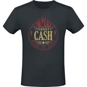 Johnny Cash Ring Of Fire Flames Tričko černá
