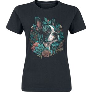 Tierisch Floral Boston Terrier Dámské tričko černá