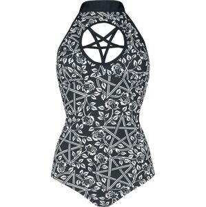 Gothicana by EMP Plavky s pentagramem a celoplošným potiskem Plavky černá