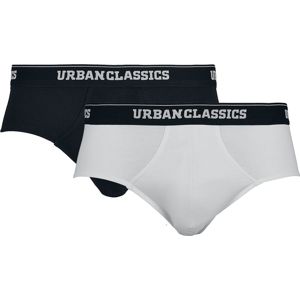 Urban Classics Balení 2 ks slipů boxerky cerná/bílá