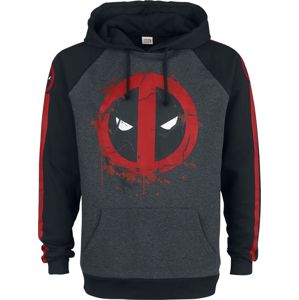 Deadpool Symbol Mikina s kapucí skvrnitá černá / šedá