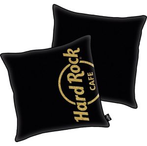 Hard Rock Cafe Gold Logo dekorace polštár černá