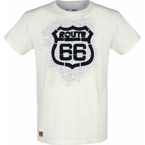 Rock Rebel by EMP Bílé tričko Rock Rebel X Route 66 s reliéfním potiskem Tričko šedobílá