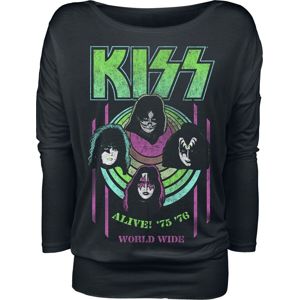 Kiss Alive 75-76 dívcí triko s dlouhými rukávy černá