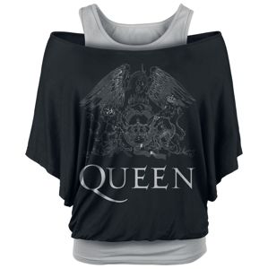 Queen Crest Logo dívcí tricko cerná/šedá