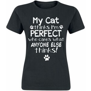 My Cat Thinks I'm Perfect Dámské tričko černá