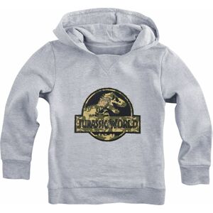 Jurassic Park Jurassic World - Camouflage Logo detská mikina s kapucí smíšená svetle šedá