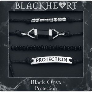 Blackheart Černý ónyx - Ochrana náramek stríbrite cerná