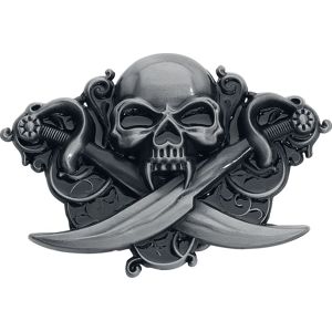 Banned Alternative Přezka na pásek Pirate Skull Přezky na opasky šedá