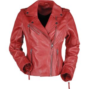 Black Premium by EMP Rote Biker Lederjacke dívcí bunda červená