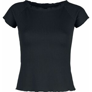 Black Premium by EMP Žebrované černé tričko Dámské tričko černá